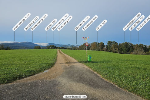 Und das sah die Peak Finder App...