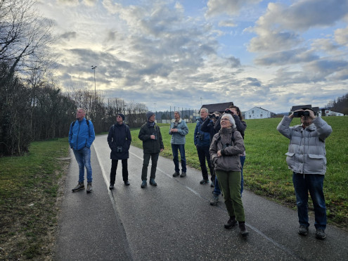 Erste Beobachtung schon kurz nach dem Start beim Fussballplatz