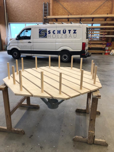 Eine der Plattformen im Rohbau